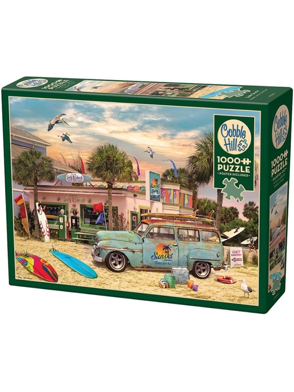 Cobble Hill 1000 Piece Puzzle Surf Shack Sample Poster Included